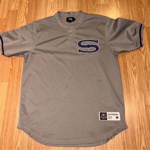 Stussy Baseball Jersey with Blue Accents